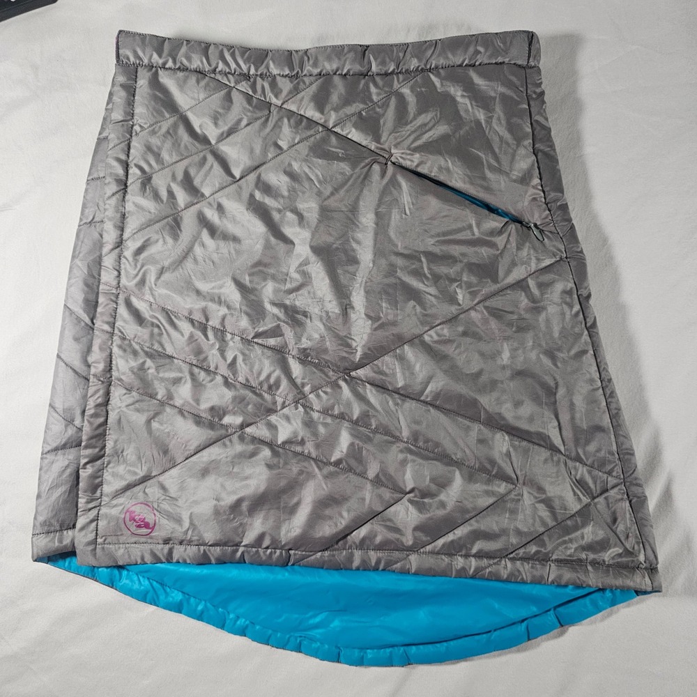 Big Agnes M Medium Columbine Snap Wrap Puffer Skirt Gray Aqua Colorado 1464